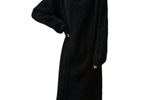 Achat  Ownwfeat Robe longue à col roulé en cachemire et  Pas cher