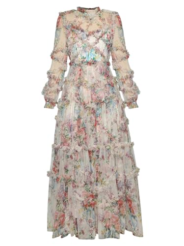 Achat  Bollrllr Robe longue à manches lanternes avec  Pas cher