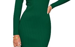 Achat  MEROKEETY Robe pull moulante à manches longues et  Pas cher