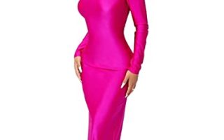 Achat  Solid Mock Neck Split Back Dress (Color : Hot  Pas cher