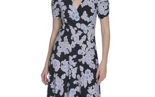 Achat  Tommy Hilfiger Ruched Short Sleeve V-Neck A-Line  Pas cher